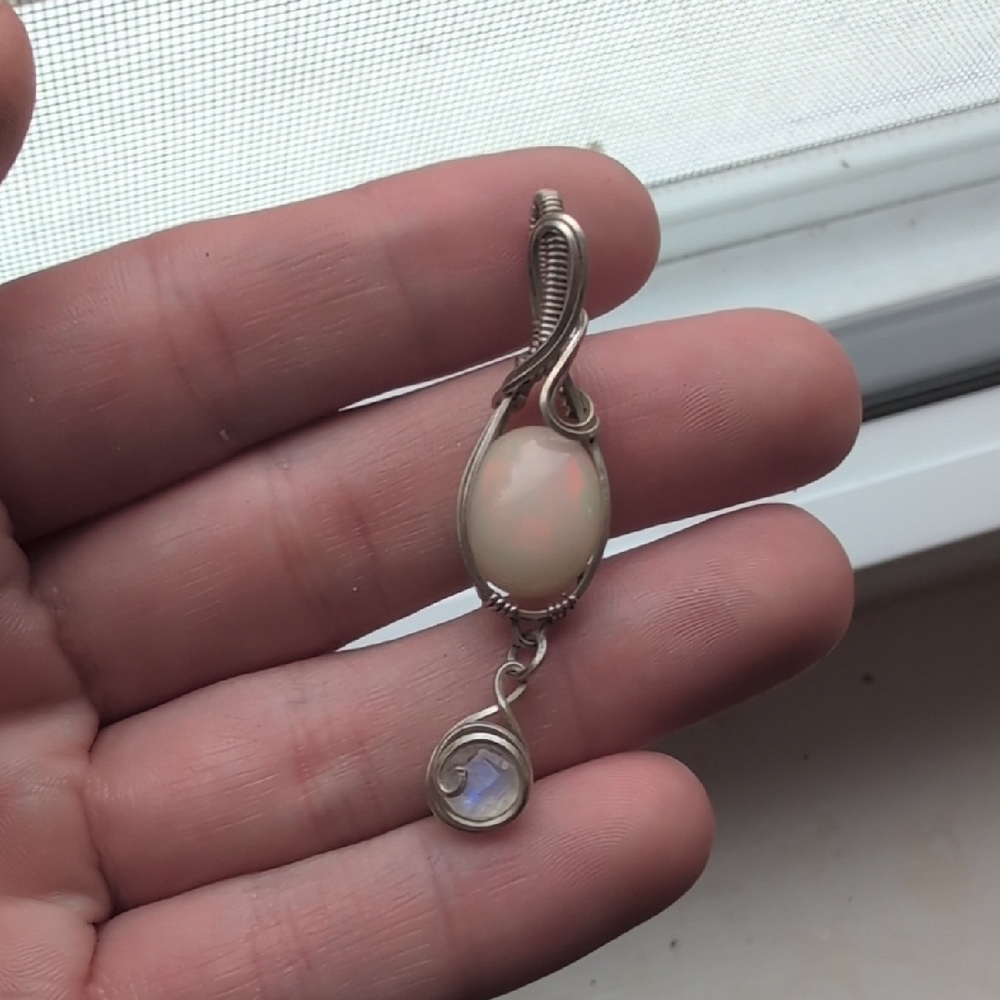 Opal And Moonstone Pendant
